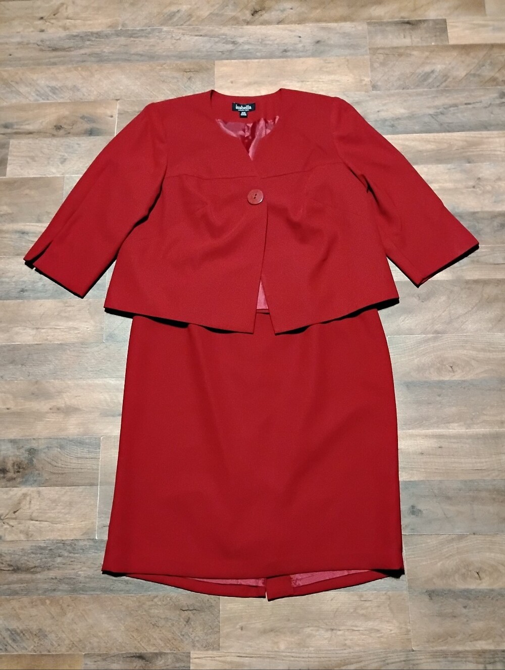 Isabella NWOT Red Two-Piece Skirt Suit Women's Size: 14W